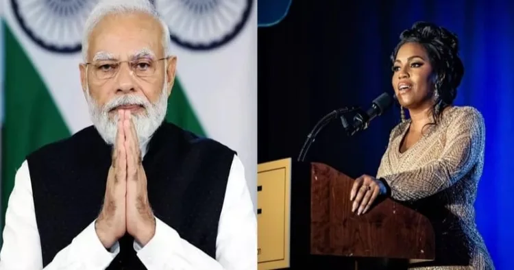 Prime Minister Narendra Modi (Left) and US singer Mary Millben (Right)
