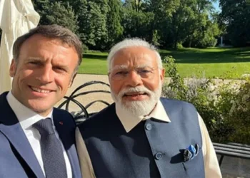 French President Emmanuel Macron (Left) and Prime Minister Narendra Modi (Right)