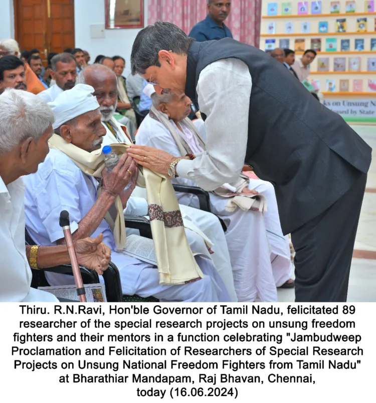 Tamil Nadu Governor RN Ravi paying tributes to the unsung heroes of India's freedom struggle