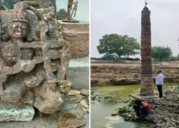 Discovery of unique stone during pond deepening in Chhattisgarh