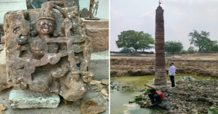 Discovery of unique stone during pond deepening in Chhattisgarh