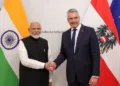 Left: PM Narendra Modi, Right: Chancellor Karl Nehammer (Austria)