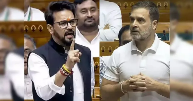 (Left) BJP Leader Anurag Thakur (Right) Rahul Gandhi