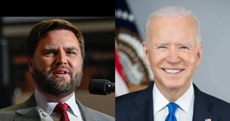 Left: Republican JD Vance, Right: US President Joe Biden