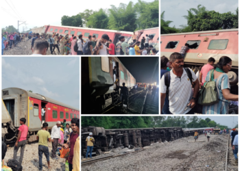 Site of the accident of Chandigarh-Dibrugarh express trian