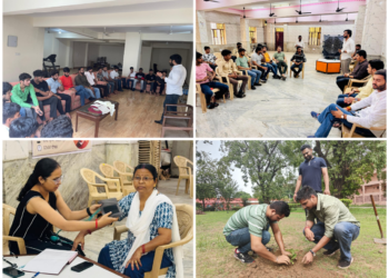 ABVP supporters celebrate the 76th Foundation Day in various educational institutions