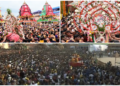 Swarm of devotees take part in the Jagannath Yatra