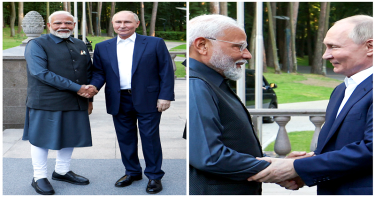 Prime Minister Narendra Modi with Russian President Vladimir Putin