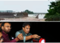 (Top)Flooded area (Bottom) Assam CM Himanta Biswa Sarma inspecting the flood affected areas at night