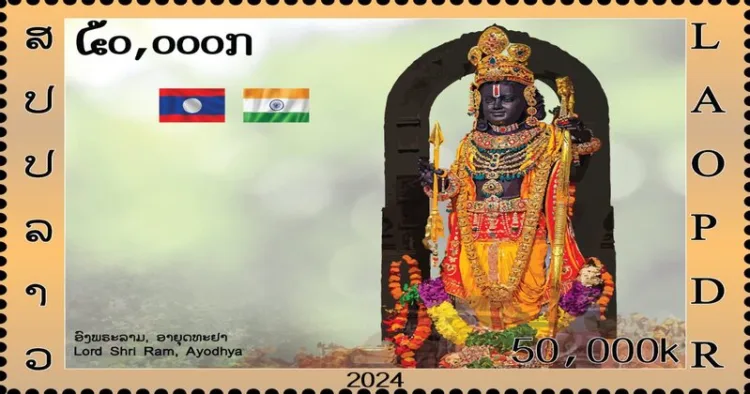  Laos honours Indian culture by releasing unique postage stamp featuring Bhagwan Ram Lalla