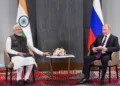 Left: Prime Minister Narendra Modi, Right: Russian President Vladimir Putin