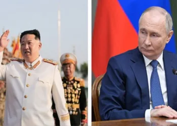 (Left) North Korean Leader Kim Jon Un (Right) Russian President Vladamir Putin