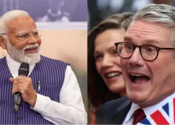 (Left) PM Narendra Modi (Right) United Kingdom Prime Minister Keir Starmer