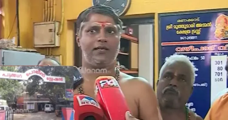 Arun Potti who is the chief pujari of Manacaud Muthumari Amman temple