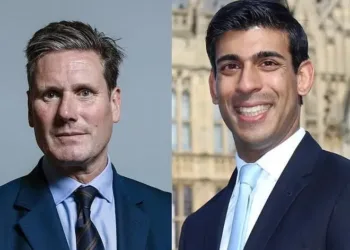 Left: Labour Party Leader Keir Starmer, Right: British PM Rishi Sunak