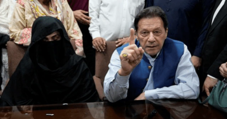 (Left) Bushra Bibi, his wife of Imran Khan (Right) Pakistan's former Prime Minister Imran Khan