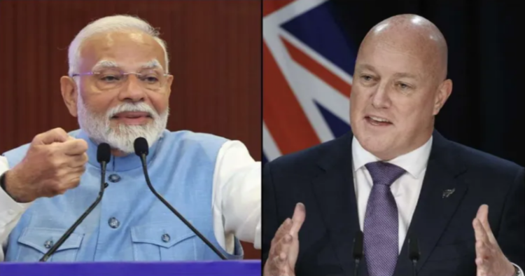 (Left) Prime Minister Narendra Modi (Right) New Zealand PM Christopher Luxon