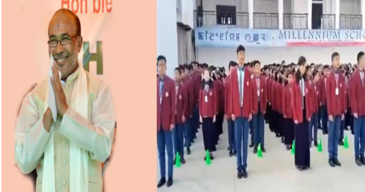 Manipur CM N BIren Singh lauds daily singing of the national anthem in shools