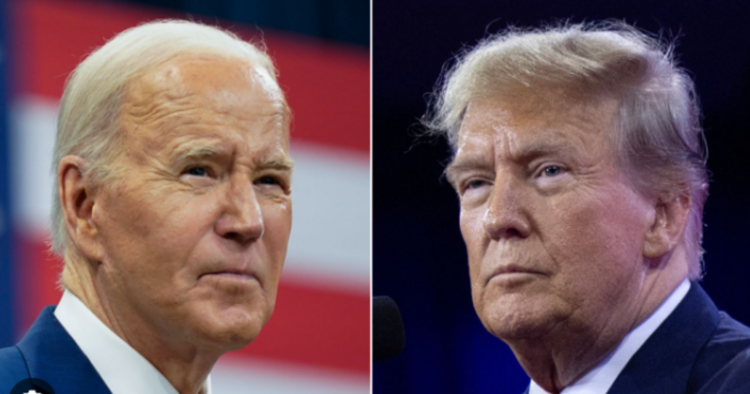 (Left) US President Joe Biden (Right) Donald Trump
