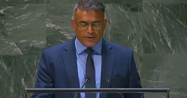 Col. Ashish Bhalla, Military Advisor, delivered India's statement at UN General Assembly. (Source: X- India at UN)