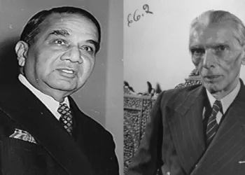 Huseyn Shaheed Suhrawardy (Left), Muhammad Ali Jinnah (Right)