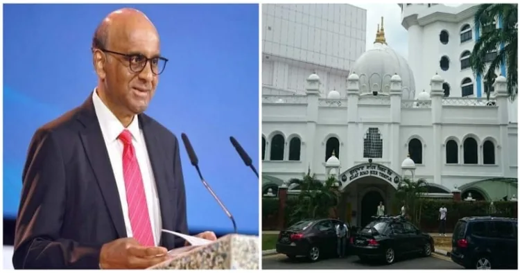 Singapore President Tharman Shanmugaratnam (Left) and Silat Road Sikh Temple (Right)