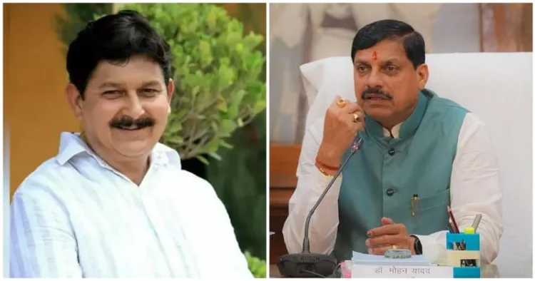 BJP MLA Ramesh Mendola (Left) and Chief Minister Mohan Yadav (Right)