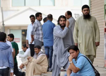 Foreign workers gather outside close to the Saudi immigration ministry  
(Representative image, source: AFP)