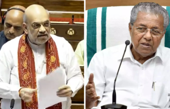 (Left) Kerala Chief Minister Pinarayi Vijayan (Right) Amit Shah