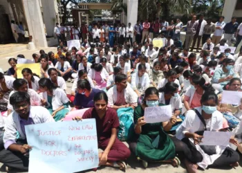 Visuals from the site of protest (Source: Indian Express)