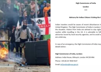 Left: Violence in UK, Right: Indian High Commission (Advisory)