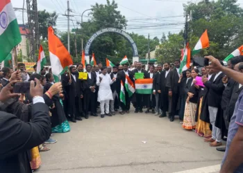 Protest by lawyers at Rangareddy  District Court