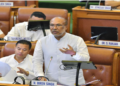 Chief Minister N Biren Singh in the state assembly