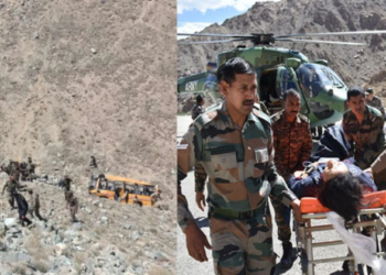 Army personnel engaged in rescue operation after bus plunges into gorge in Ladakh