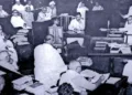 Meeting of the Constituent Assembly of India during the drafting and discussion of the Indian Constitution around 1950.