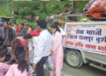 Sewa Bharti volunteers distributing essentials in Himachal (Image: Organiser)