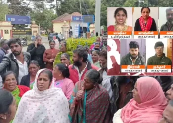 Family members of A. Ashika Parveen wage protest after she was killed by her husband other family members