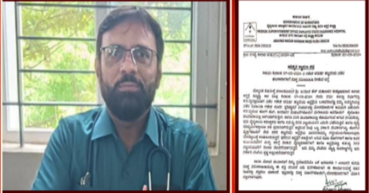 Hubli ESI hospital superintendent Younis Nazmi issued notice for serving notice to employees who installled Ganesh murti