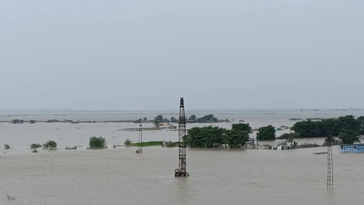 A Flood affected area near Bihar's capital Patna, Image Courtesy: Aakashwani Samachar