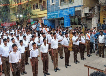 RSS Swayamsevaks Ghosh Band at Khairatabad Ganesh, Bhagyanagar