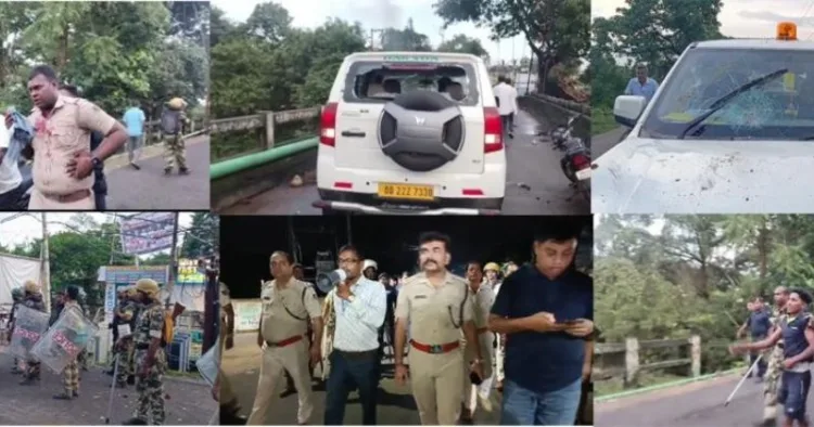 Imges of violence hit area Bhadrak where Islamist mob attacked the police personnel