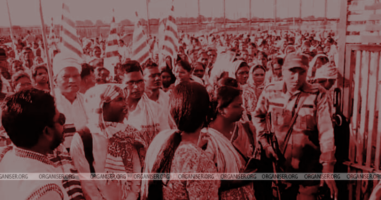 Protestors during the rally called in Jashpur on Tuesday, September 3