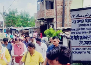 JPC member Sanjay Jaiswal during his visit to Govindpur, Fatuha