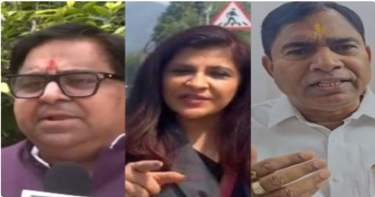 (From Left to Right) NJP Leaders Harsh Khurana,Shazia Ilmi and Yogendra Chandolia