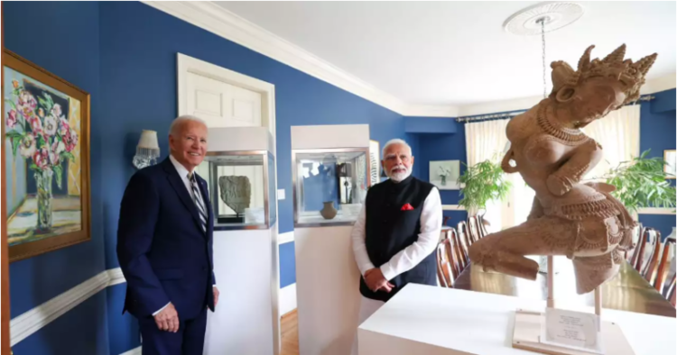 (Left) US President Joe Biden (Right) PM Narendra Modi