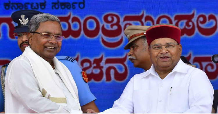 (Left) Chief Minister Siddaramaiah (Right) Governor Tawar Chand  Gehlot