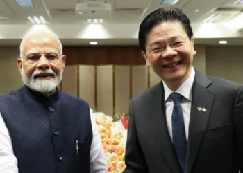 Prime Minister Narendra Modi (Left), Singaporean counterpart Lawrence Wong (Right)