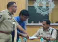 Aniket Mahato, a junior doctor from RG Kar Medical College and Hospital, meeting Kolkata Police Commissioner Vineet Goyal