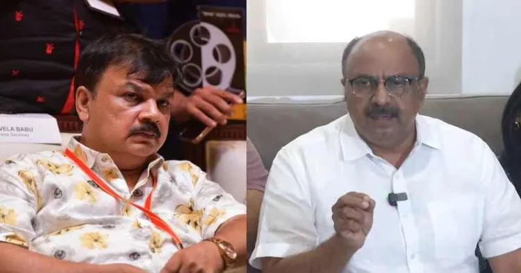 Malayalam film star Edavela Babu (Left) and Malayalam film star Siddique (Right)