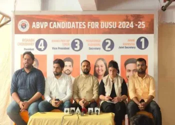 Press Conference organsied by ABVP demanding early announcement of DUSU Election Result